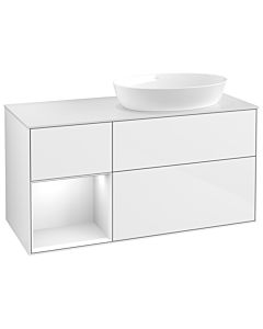 Villeroy und Boch Finion Villeroy und Boch Finion FA41GFGF 120cm, cover plate white matt, shelves Glossy white lacquer, Glossy white lacquer