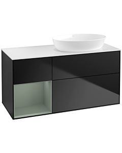 Villeroy und Boch Finion Villeroy und Boch Finion FA41GMPD 120cm, cover plate white matt, shelves olive matt lacquer, black matt lacquer