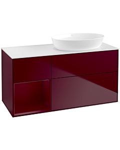 Villeroy und Boch Finion Waschtischunterschrank FA41HBHB 120cm, Abdeckplatte white matt, Regale Peony matt lacquer, Peony Matt