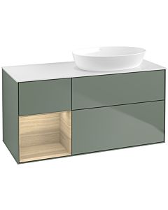 Villeroy und Boch Finion Villeroy und Boch Finion FA41PCGM 120cm, cover plate white matt, shelves Oak Veneer , Olive Matt Lacquer