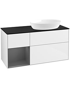 Villeroy und Boch Finion Villeroy und Boch Finion FA42GKGF 120cm, cover plate black matt, shelves anthracite matt lacquer, glossy white lacquer