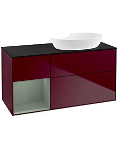 Villeroy und Boch Finion Villeroy und Boch Finion FA42GMHB 120cm, cover plate black matt, shelves olive matt lacquer, Peony Matt