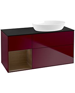 Villeroy und Boch Finion Villeroy und Boch Finion FA42GNHB 120cm, cover plate black matt, shelves Walnut Veneer , Peony Matt
