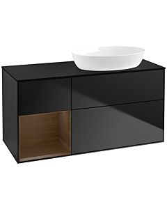 Villeroy und Boch Finion Villeroy und Boch Finion FA42GNPD 120cm, cover plate black matt, shelves Walnut Veneer , black matt lacquer