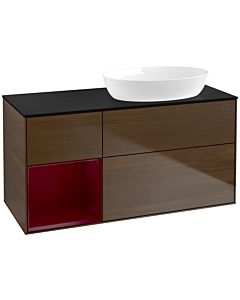 Villeroy und Boch Finion Villeroy und Boch Finion FA42HBGN 120cm, cover plate black matt, shelves Peony matt lacquer, Peony veneer