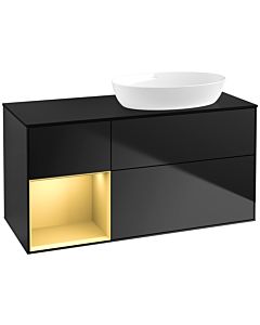 Villeroy und Boch Finion Villeroy und Boch Finion FA42HFPD 120cm, cover plate black matt, shelves gold matt lacquer, black matt lacquer