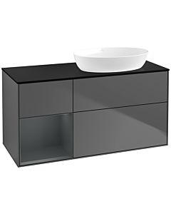 Villeroy und Boch Finion Villeroy und Boch Finion FA42HGGK 120cm, cover plate black matt, shelves midnight matt lacquer, anthracite matt