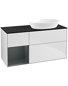Villeroy und Boch Finion Villeroy und Boch Finion FA42HGMT 120cm, cover plate black matt, shelves midnight matt lacquer, white matt lacquer
