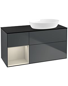 Villeroy und Boch Finion Villeroy und Boch Finion FA42HHHG 120cm, cover plate black matt, shelves sand matt lacquer, midnight Blue Matt Lacquer