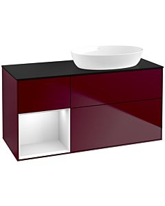 Villeroy und Boch Finion Villeroy und Boch Finion FA42MTHB 120cm, cover plate black matt, shelves white matt lacquer, Peony Matt