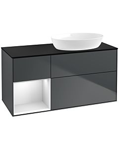 Villeroy und Boch Finion Villeroy und Boch Finion FA42MTHG 120cm, cover plate black matt, shelves white matt lacquer, midnight Blue Matt Lacquer