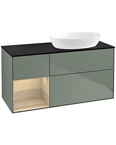 Villeroy und Boch Finion Villeroy und Boch Finion FA42PCGM 120cm, cover plate black matt, shelves Oak Veneer , Olive Matt Lacquer