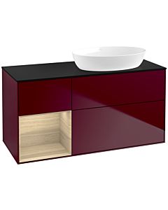 Villeroy und Boch Finion Villeroy und Boch Finion FA42PCHB 120cm, cover plate black matt, shelves Oak Veneer , Peony Matt