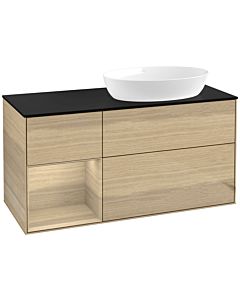 Villeroy und Boch Finion Villeroy und Boch Finion FA42PCPC 120cm, cover plate black matt, shelves Oak Veneer , Oak Veneer