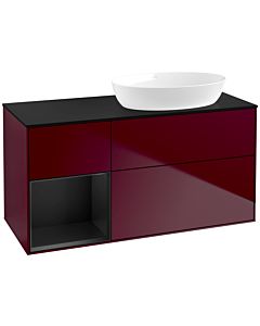 Villeroy und Boch Finion Villeroy und Boch Finion FA42PDHB 120cm, cover plate black matt, shelves black matt lacquer, Peony Matt