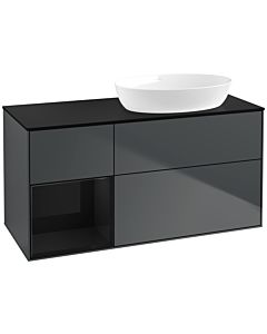 Villeroy und Boch Finion Villeroy und Boch Finion FA42PHHG 120cm, cover plate black matt, shelves Glossy black lacquer, Midnight Blue Matt Lacquer