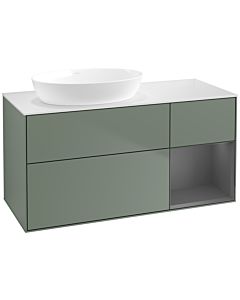 Villeroy und Boch Finion Villeroy und Boch Finion FA51GKGM 120cm, cover plate white matt, shelves anthracite matt lacquer, Olive Matt Lacquer