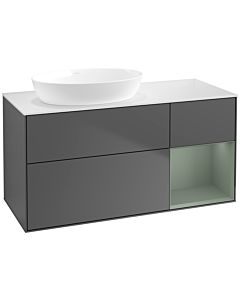 Villeroy und Boch Finion Villeroy und Boch Finion FA51GMGK 120cm, cover plate white matt, shelves olive matt lacquer, anthracite matt