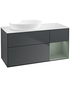 Villeroy und Boch Finion Villeroy und Boch Finion FA51GMHG 120cm, cover plate white matt, shelves olive matt lacquer, midnight Blue Matt Lacquer