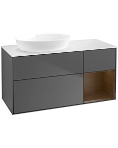 Villeroy und Boch Finion Villeroy und Boch Finion FA51GNGK 120cm, cover plate white matt, shelves Walnut Veneer , anthracite matt