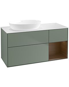 Villeroy und Boch Finion Villeroy und Boch Finion FA51GNGM 120cm, cover plate white matt, shelves Walnut Veneer , Olive Matt Lacquer