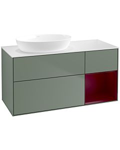 Villeroy und Boch Finion Villeroy und Boch Finion FA51HBGM 120cm, cover plate white matt, shelves Peony matt lacquer, Olive Matt Lacquer