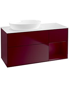 Villeroy und Boch Finion Waschtischunterschrank FA51HBHB 120cm, Abdeckplatte white matt, Regale Peony matt lacquer, Peony Matt