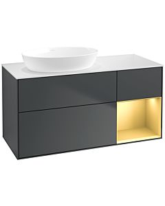 Villeroy und Boch Finion Villeroy und Boch Finion FA51HFHG 120cm, cover plate white matt, shelves gold matt lacquer, midnight Blue Matt Lacquer