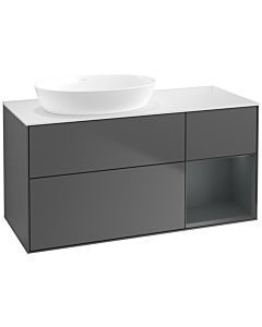 Villeroy und Boch Finion Villeroy und Boch Finion FA51HGGK 120cm, cover plate white matt, shelves midnight matt lacquer, anthracite matt