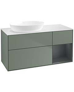Villeroy und Boch Finion Villeroy und Boch Finion FA51HGGM 120cm, cover plate white matt, shelves midnight matt lacquer, Olive Matt Lacquer
