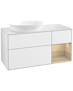 Villeroy und Boch Finion Villeroy und Boch Finion FA51PCGF 120cm, cover plate white matt, shelves Oak Veneer , glossy white lacquer