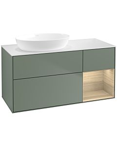 Villeroy und Boch Finion Villeroy und Boch Finion FA51PCGM 120cm, cover plate white matt, shelves Oak Veneer , Olive Matt Lacquer