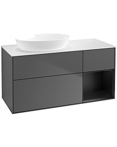 Villeroy und Boch Finion Villeroy und Boch Finion FA51PDGK 120cm, cover plate white matt, shelves black matt lacquer, anthracite matt