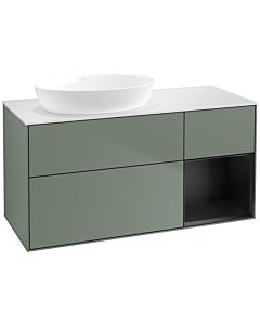 Villeroy und Boch Finion Villeroy und Boch Finion FA51PDGM 120cm, cover plate white matt, shelves black matt lacquer, Olive Matt Lacquer