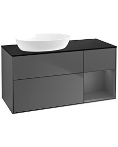 Villeroy und Boch Finion Villeroy und Boch Finion FA52GKGK 120cm, cover plate black matt, shelves anthracite matt lacquer, anthracite matt