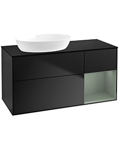 Villeroy und Boch Finion Villeroy und Boch Finion FA52GMPD 120cm, cover plate black matt, shelves olive matt lacquer, black matt lacquer