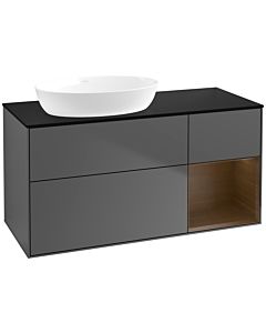 Villeroy und Boch Finion Villeroy und Boch Finion FA52GNGK 120cm, cover plate black matt, shelves Walnut Veneer , anthracite matt