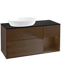 Villeroy und Boch Finion Villeroy und Boch Finion FA52GNGN 120cm, cover plate black matt, shelves Walnut Veneer , Walnut Veneer veneer