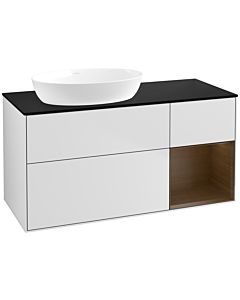 Villeroy und Boch Finion Villeroy und Boch Finion FA52GNMT 120cm, cover plate black matt, shelves Walnut Veneer , white matt lacquer