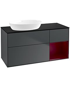 Villeroy und Boch Finion Villeroy und Boch Finion FA52HBHG 120cm, cover plate black matt, shelves Peony matt lacquer, midnight Blue Matt Lacquer