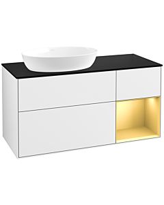 Villeroy und Boch Finion Villeroy und Boch Finion FA52HFGF 120cm, cover plate black matt, shelves gold matt lacquer, glossy white lacquer