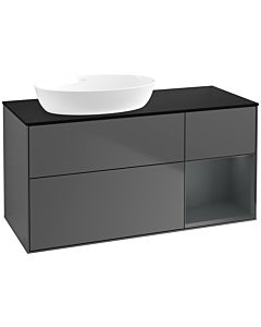 Villeroy und Boch Finion Villeroy und Boch Finion FA52HGGK 120cm, cover plate black matt, shelves midnight matt lacquer, anthracite matt