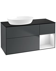 Villeroy und Boch Finion Villeroy und Boch Finion FA52MTHG 120cm, cover plate matt black, shelves white matt lacquer, midnight Blue Matt Lacquer