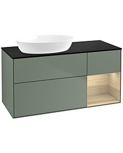 Villeroy und Boch Finion Villeroy und Boch Finion FA52PCGM 120cm, cover plate black matt, shelves Oak Veneer , Olive Matt Lacquer