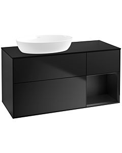 Villeroy und Boch Finion Waschtischunterschrank FA52PDPD 120cm, Abdeckplatte black matt, Regale Black matt lacquer, Black matt lacquer