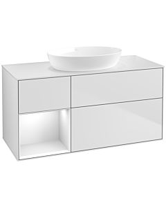 Villeroy und Boch Finion Villeroy und Boch Finion FA61GFMT 120cm, cover plate white matt, shelves Glossy white lacquer, white matt lacquer