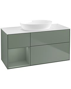 Villeroy und Boch Finion Villeroy und Boch Finion FA61GMGM 120cm, cover plate white matt, shelves olive matt lacquer, Olive Matt Lacquer