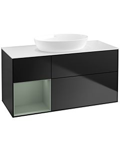 Villeroy und Boch Finion Villeroy und Boch Finion FA61GMPD 120cm, cover plate white matt, shelves olive matt lacquer, black matt lacquer