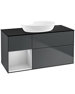 Villeroy und Boch Finion Villeroy und Boch Finion FA62GJHG 120cm, cover plate black matt, shelves light gray matt lacquer, midnight Blue Matt Lacquer