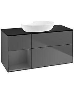 Villeroy und Boch Finion Villeroy und Boch Finion FA62GKGK 120cm, cover plate black matt, shelves anthracite matt lacquer, anthracite matt